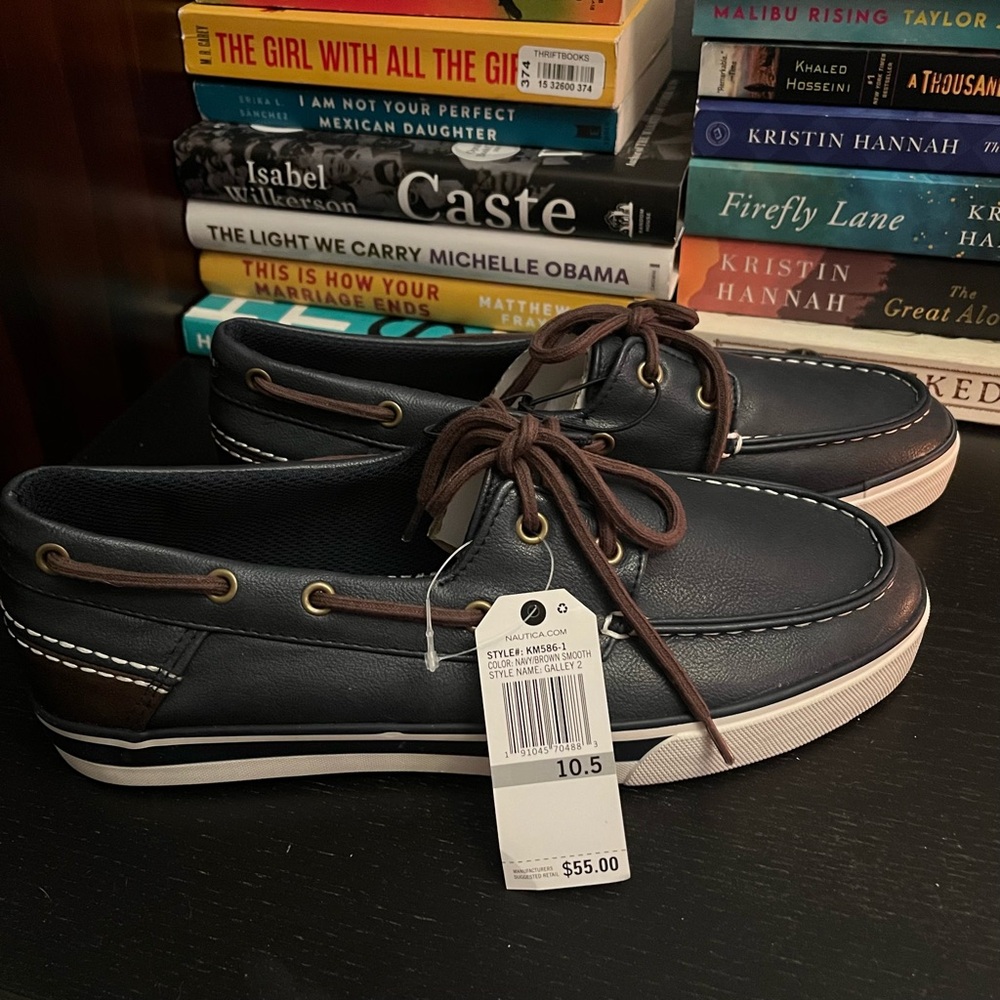 Nautica Men's Dark Blue Boat Shoes